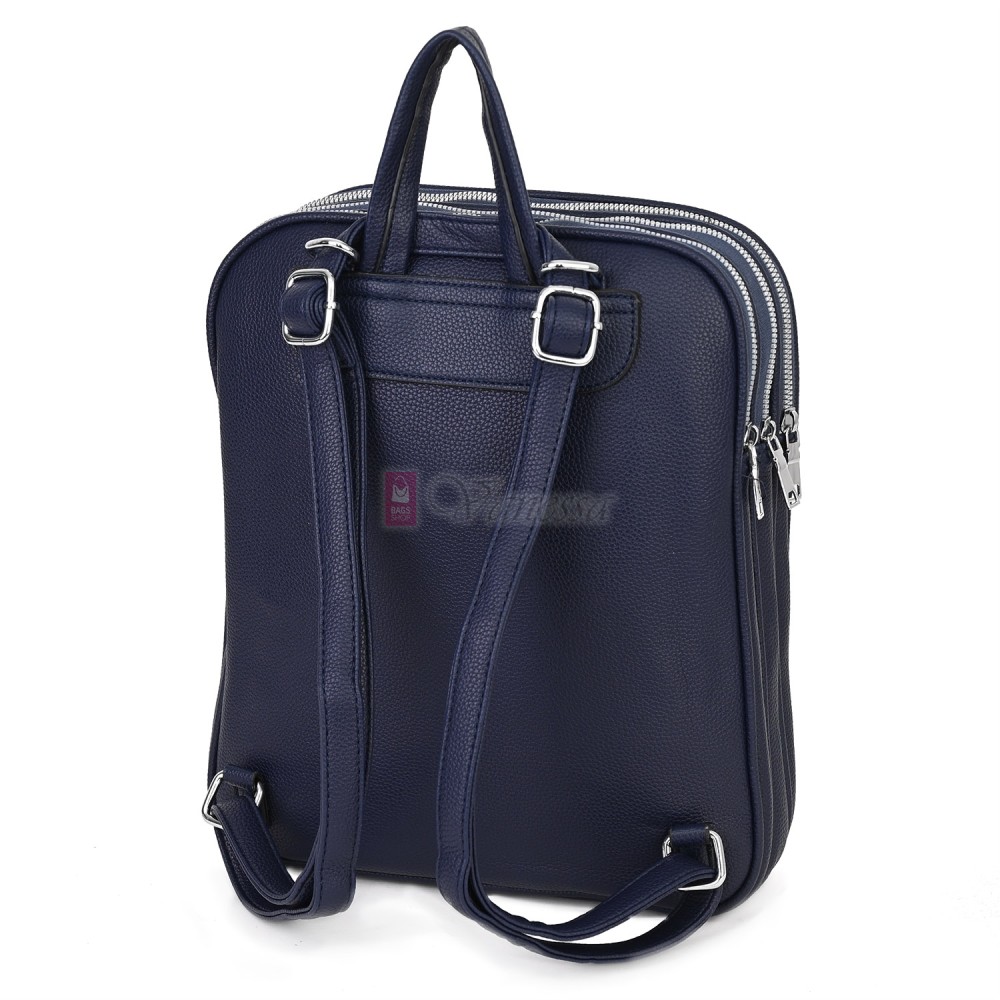  Дамска раница от висококачествена еко кожа в тъмносин цвят. Код: 89548